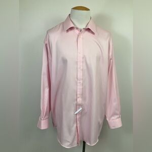 NWT JOSEPH ABBOUD Men's Pink Dress Shirt Non Iron Regular Fit, sz 18 1/2 x 34/35